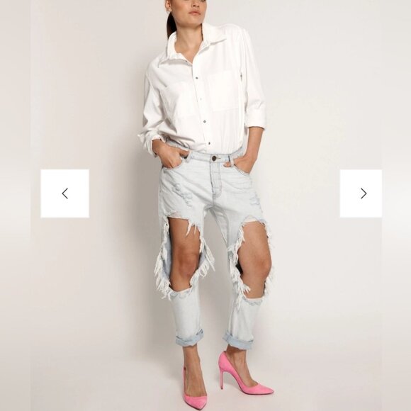 NWT One Teaspoon BRANDO SAINTS BOYFRIEND Jeans Sz 29 Distressed Loose Trashed - Picture 4 of 10